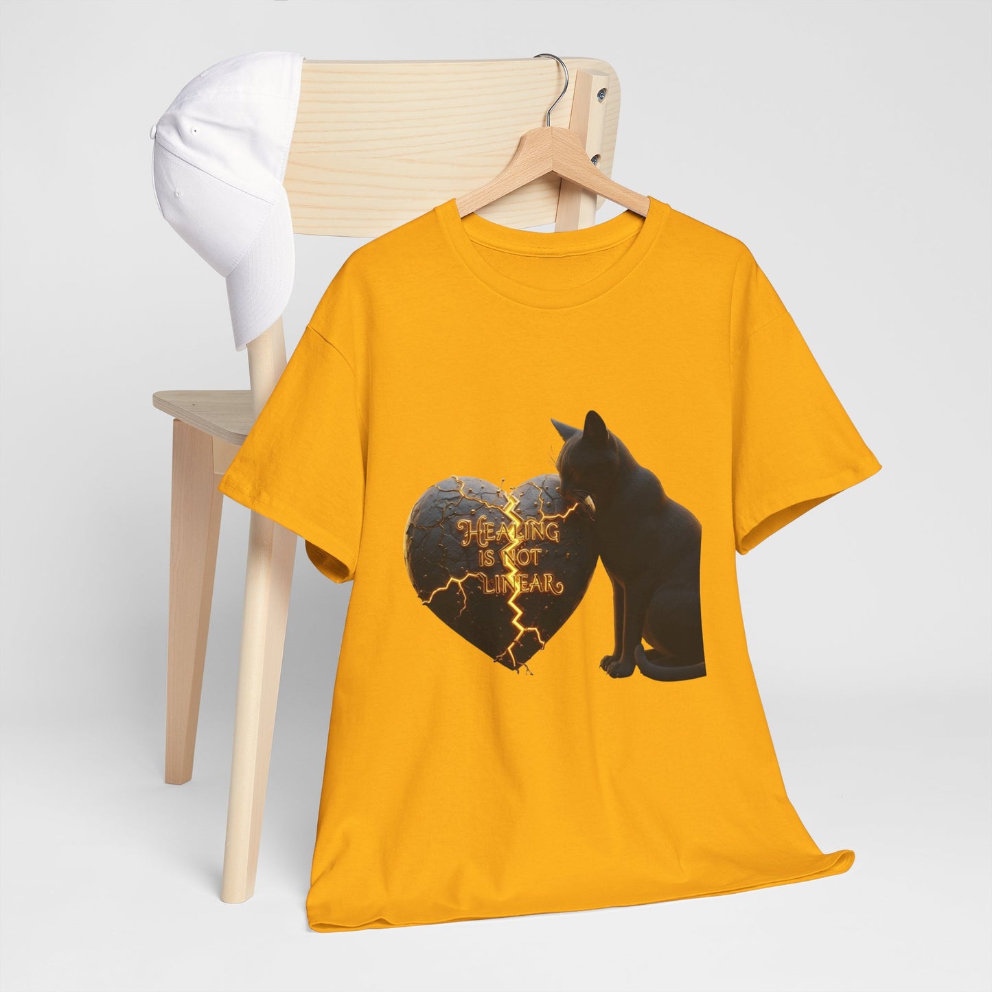 HEALING IS NOT LINEAR Gold Heart Tee