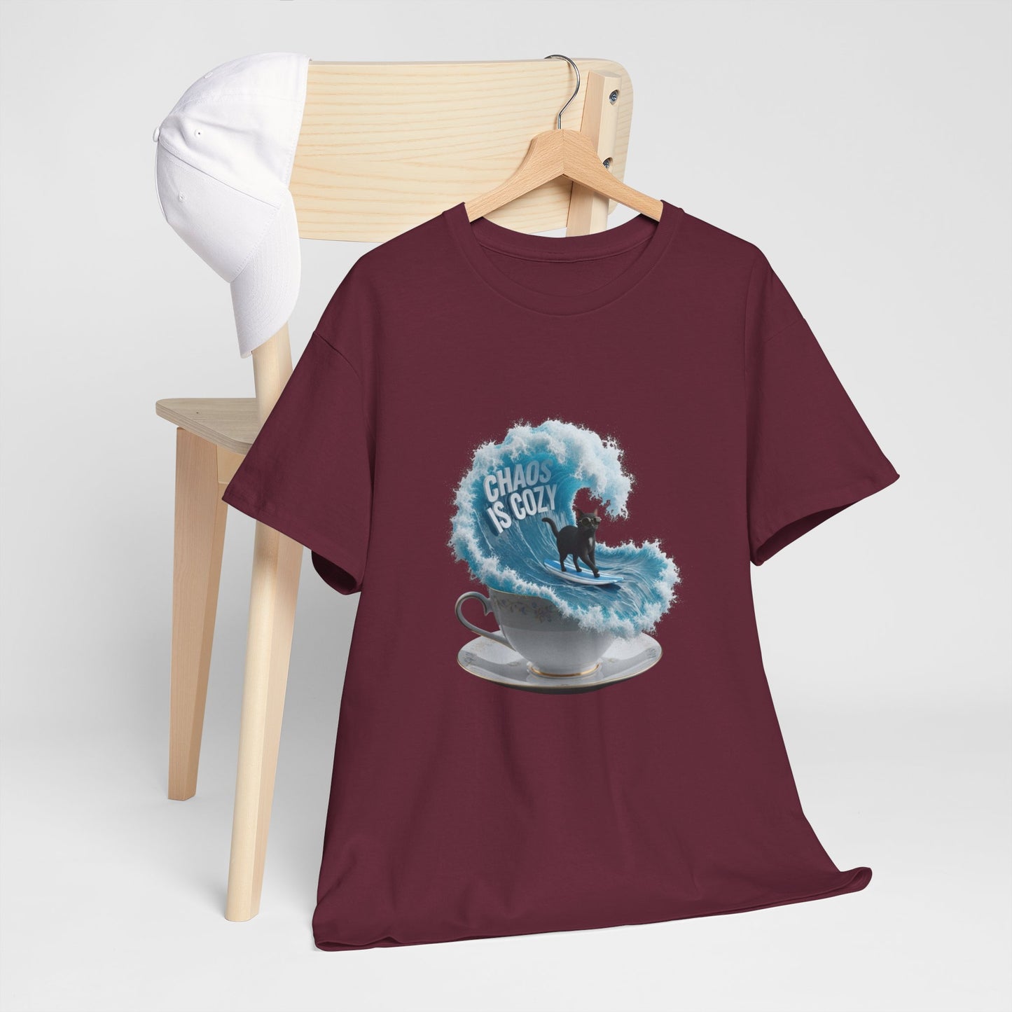 CHAOS IS COZY Teacup Surfing Tee