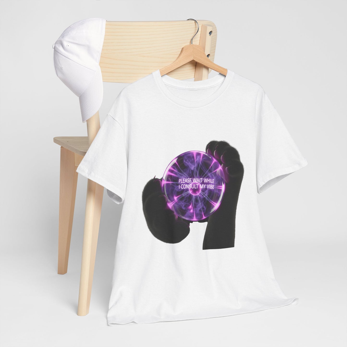 PLEASE HOLD WHILE I CONSULT MY VIBE Plasma Tee
