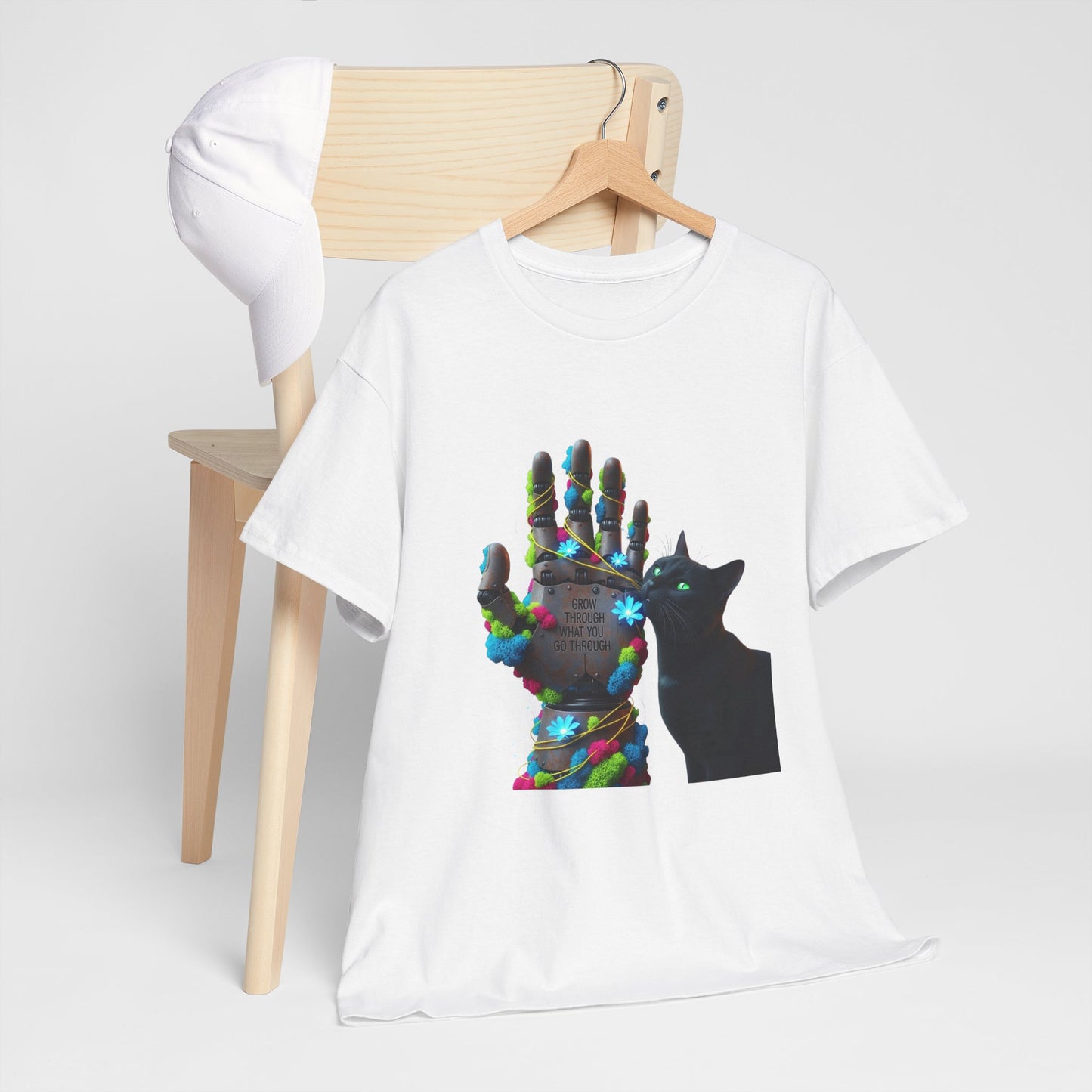 GROW THROUGH WHAT YOU GO THROUGH Robot Hand Tee