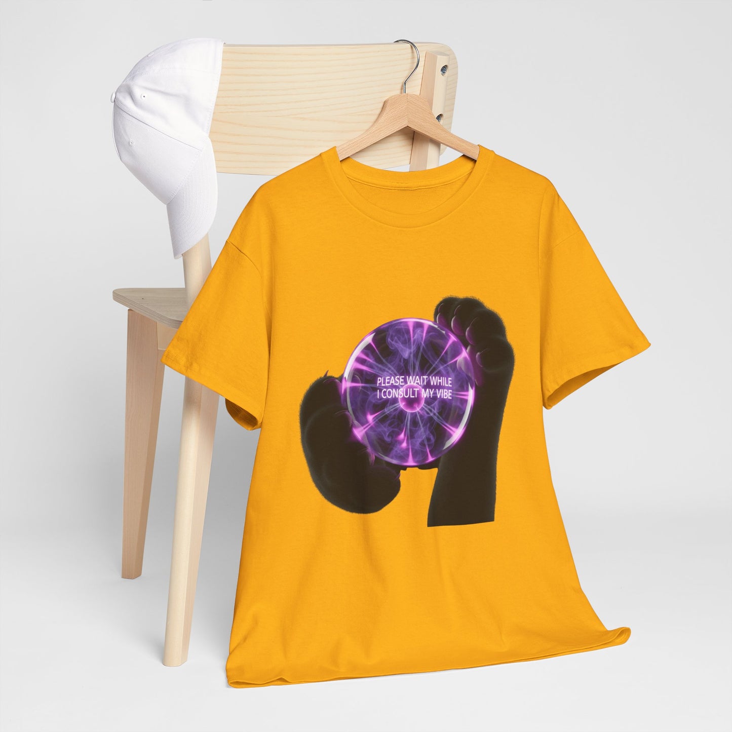PLEASE HOLD WHILE I CONSULT MY VIBE Plasma Tee