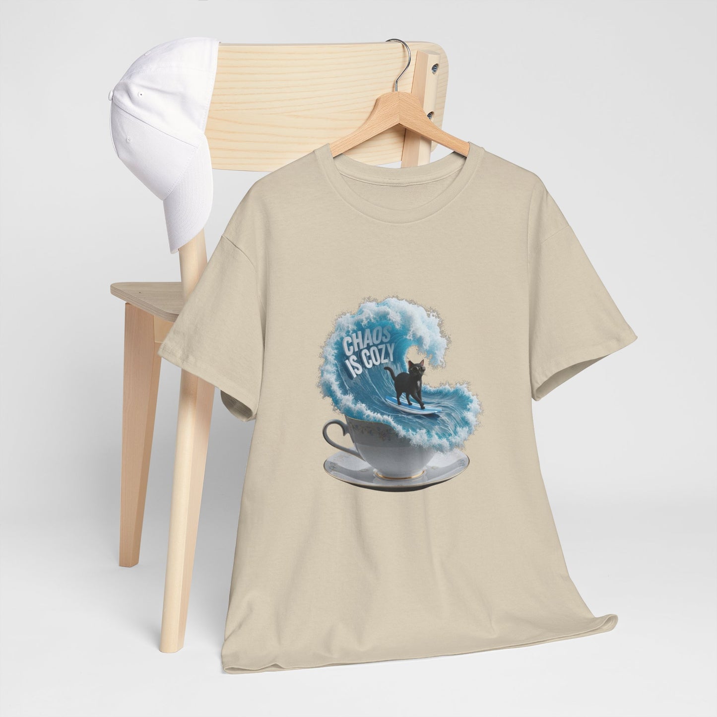 CHAOS IS COZY Teacup Surfing Tee