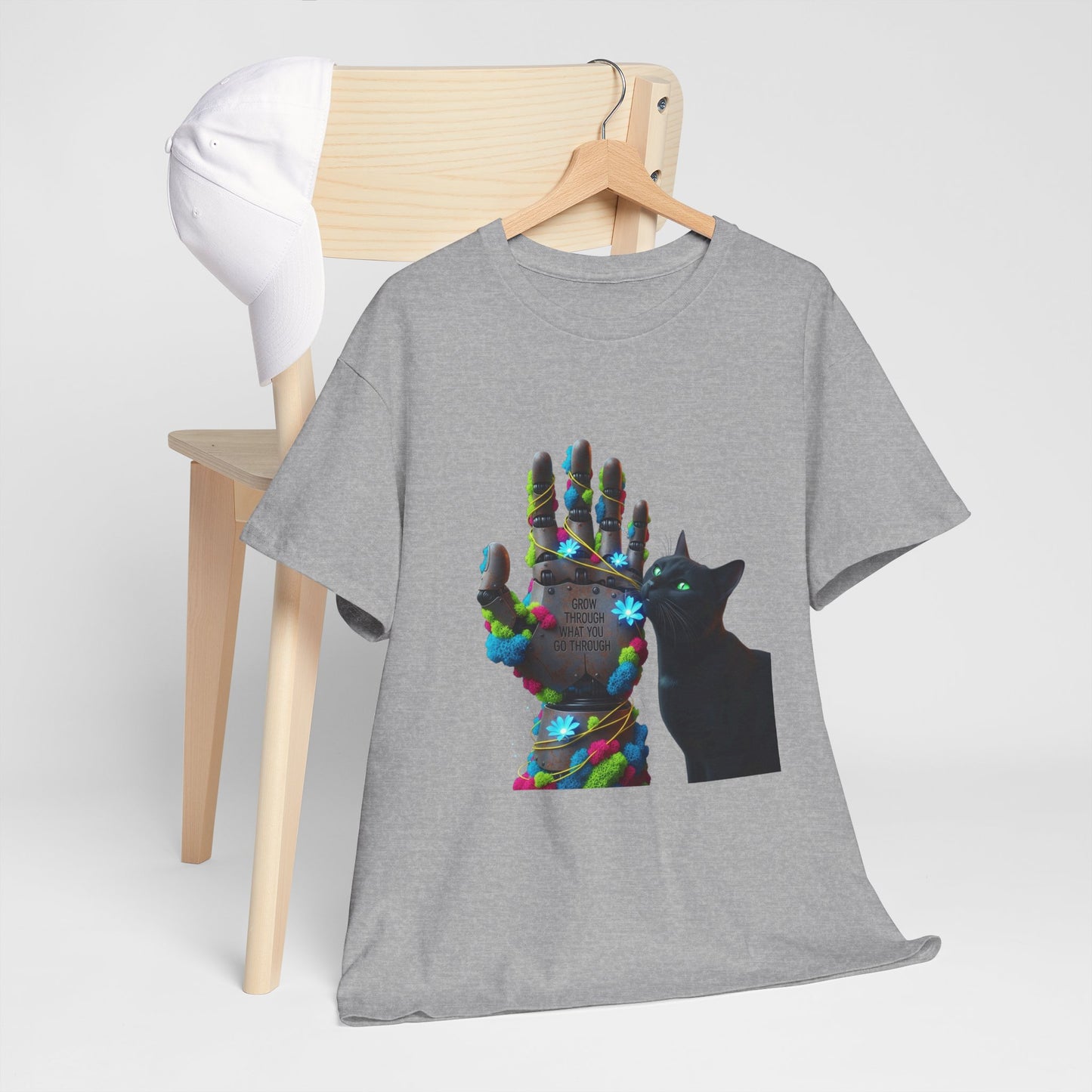 GROW THROUGH WHAT YOU GO THROUGH Robot Hand Tee