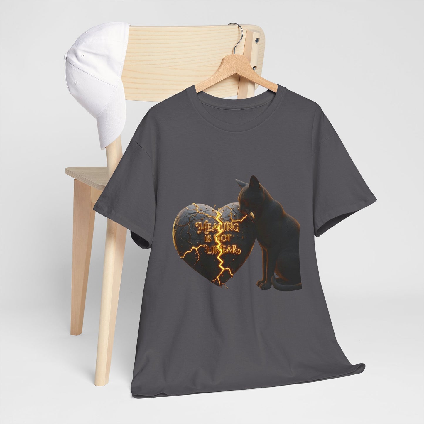 HEALING IS NOT LINEAR Gold Heart Tee