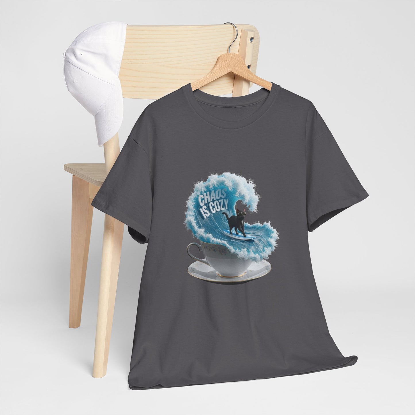 CHAOS IS COZY Teacup Surfing Tee