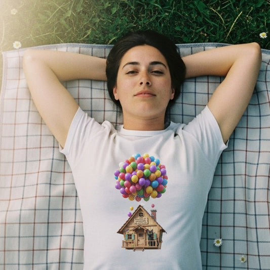POWERED BY DAYDREAMS & NOSTALGIA Balloon House Tee