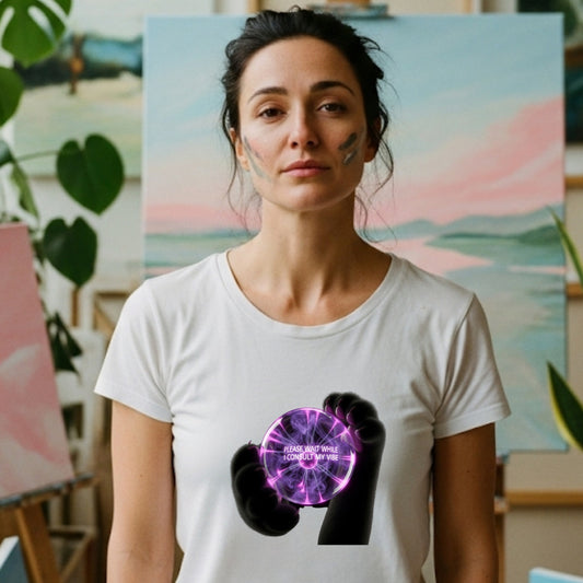 PLEASE HOLD WHILE I CONSULT MY VIBE Plasma Tee