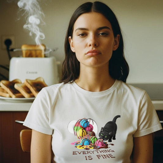 EVERYTHING IS FINE Witty Stress Tee