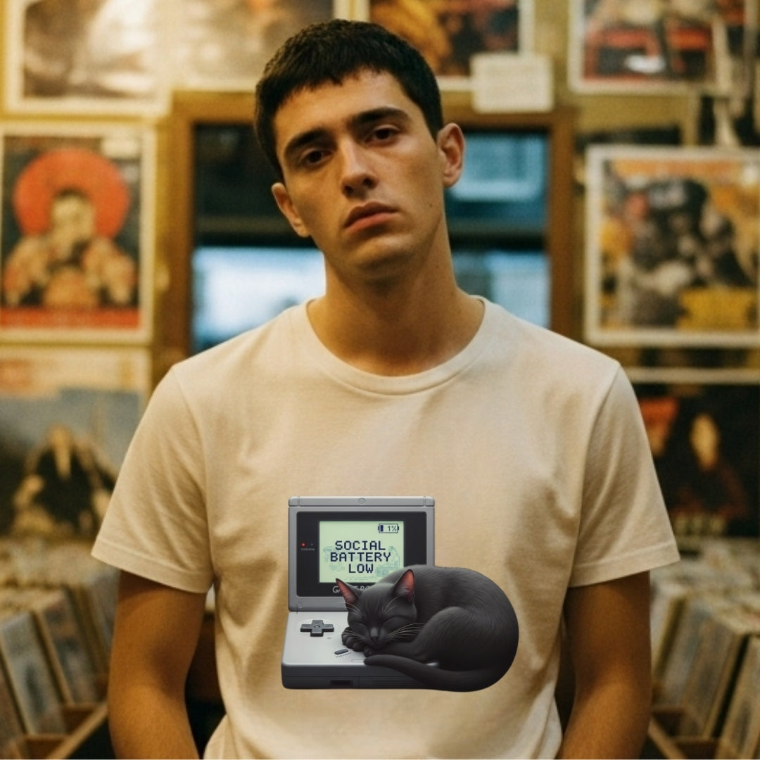 SOCIAL BATTERY LOW Retro Console Tee